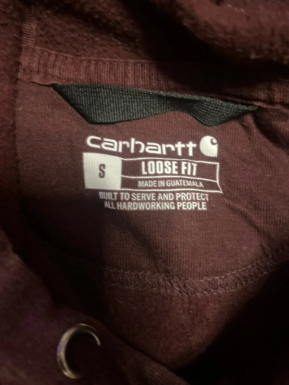 Carhartt Maroon Hooded Sweatshirt - Loose Fit